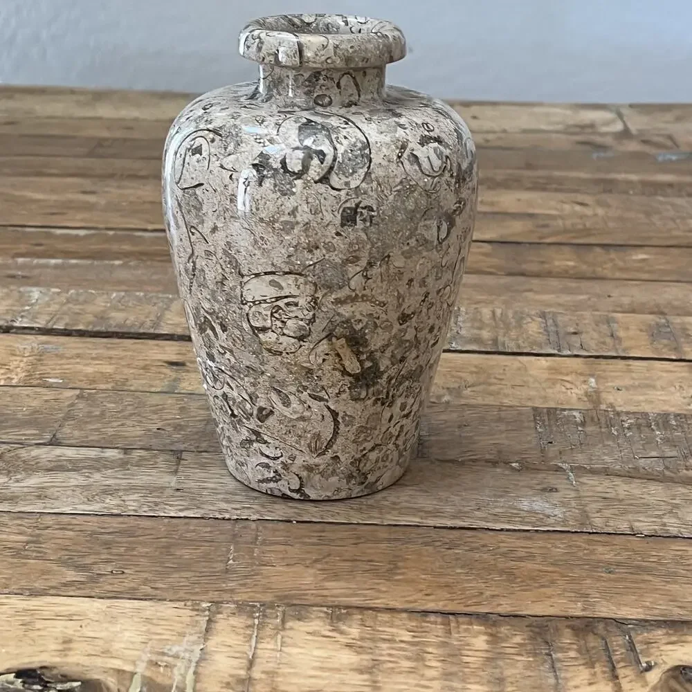 Small Decorative Fossil Stone Vessel 6